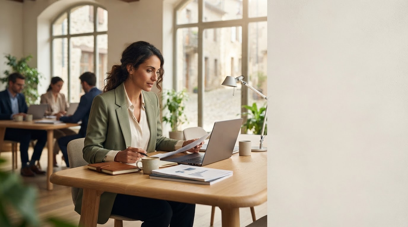 Tulle Capitange — bureau à domicile lumineux évoquant la sérénité et la gestion de patrimoine familial